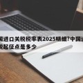 中国进口关税税率表2025明细?中国进口关税起征点是多少